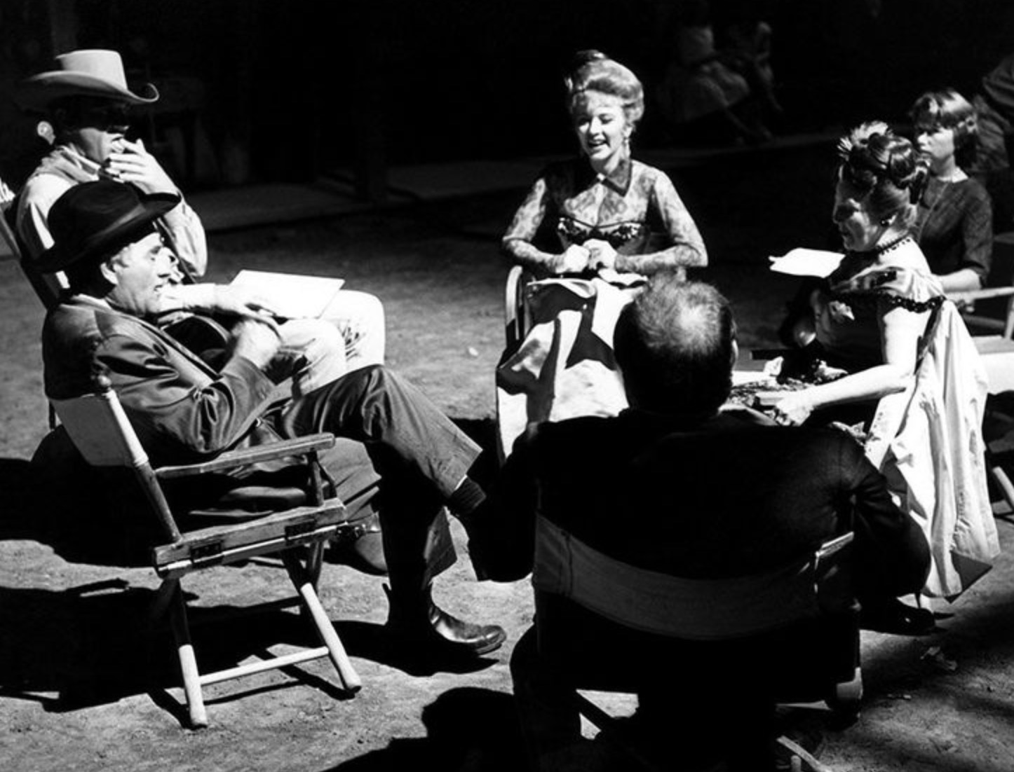 The cast reading scripts